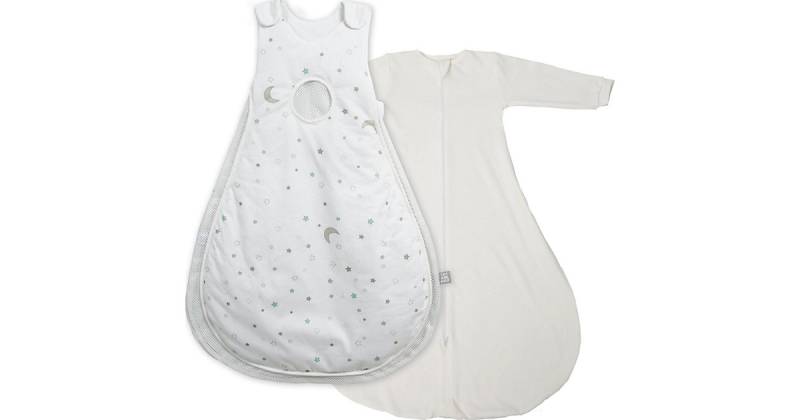 Babyschlafsack Air PLUS 'safe asleep' + Strampelsack, 2-tlg, 86/92 Sternenzauber creme von roba