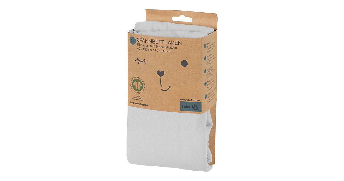Spannbettlaken Jersey, 70x140 cm Lil Planet grau hellgrau/grün Gr. 70 x 140 Spannbettlaken Jersey, 70x140 cm Lil Planet grau hellgrau/grün Gr. 70 x 140 von roba
