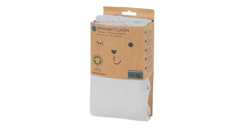 Spannbettlaken Jersey, 70x140 cm Lil Planet grau hellgrau/grün Gr. 70 x 140 von roba