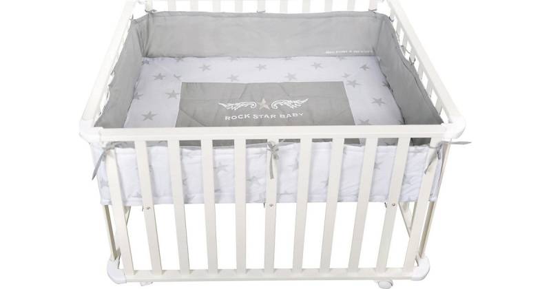 Laufgitter 100x75 Rock Star Baby 2 weiß von roba