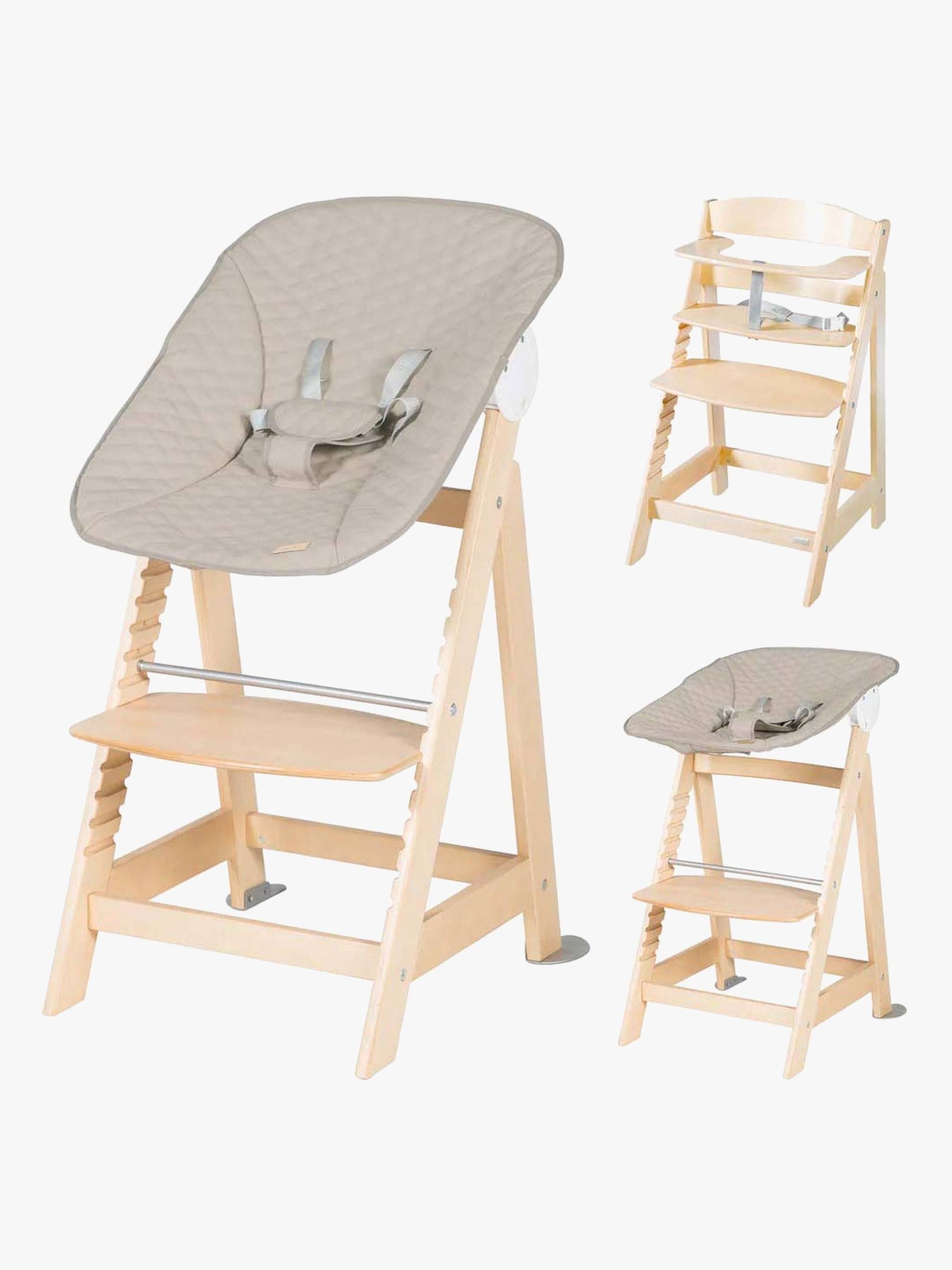 Roba Born Up 2-in-1 Hochstuhl, Natural/Greyish Quilted von Roba