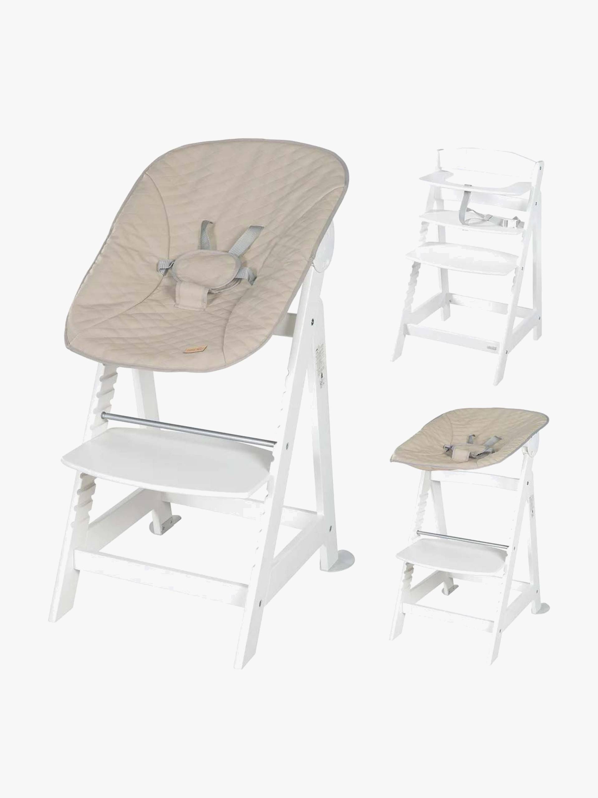 Roba Born Up 2-in-1 Hochstuhl, White/Greyish Quilted von Roba