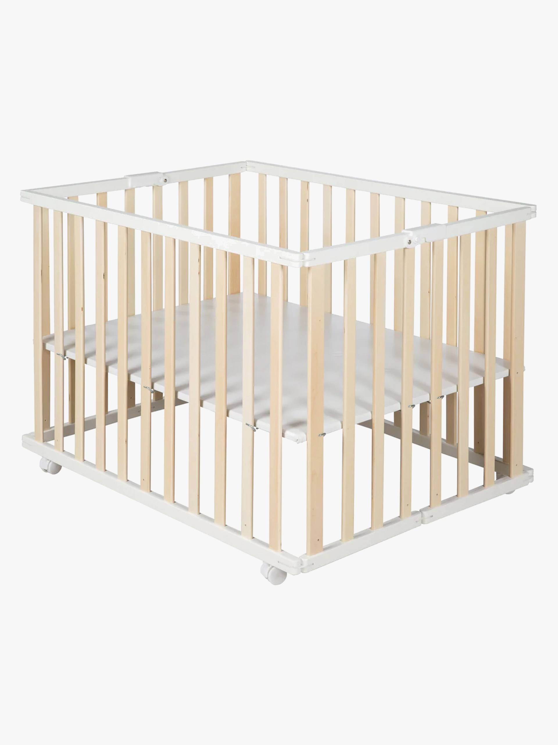 Roba Faltbar Laufgitter mit Rädern, Wood White von Roba