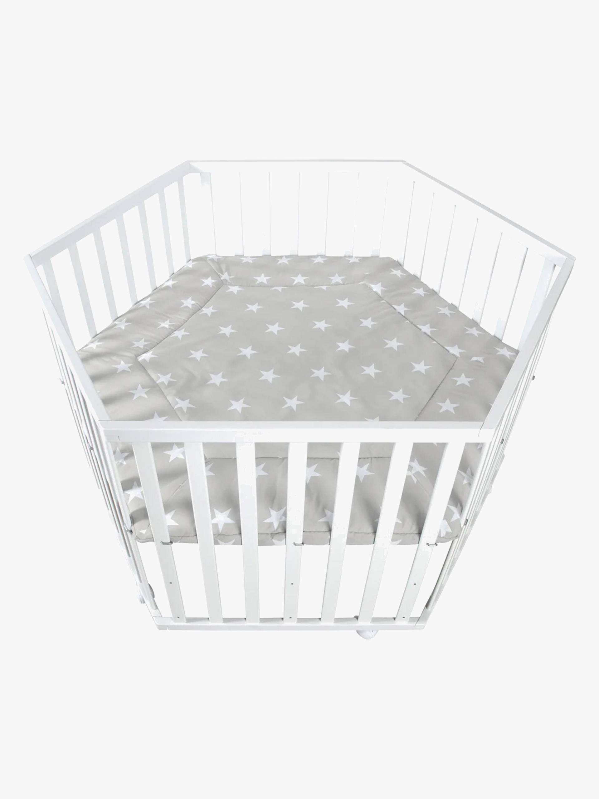 Roba Hexagon Laufgitter mit Rädern, Little Stars White von Roba