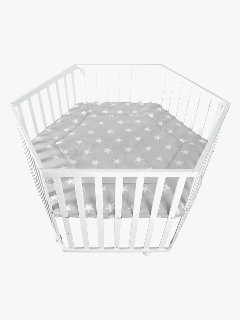 Roba Hexagon Laufgitter mit Rädern, Little Stars White von Roba
