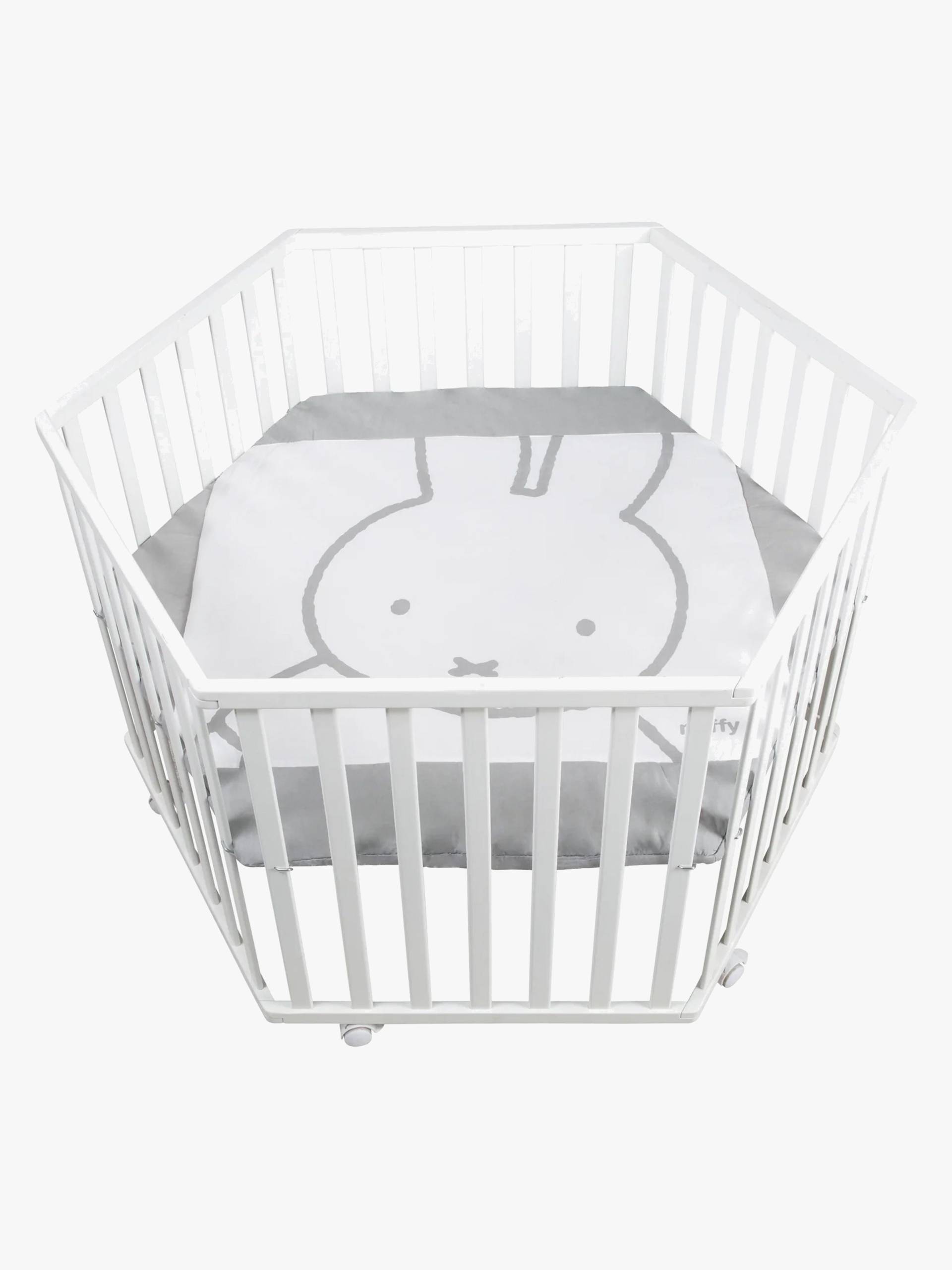 Roba Hexagon Laufgitter mit Rädern, Miffy White von Roba