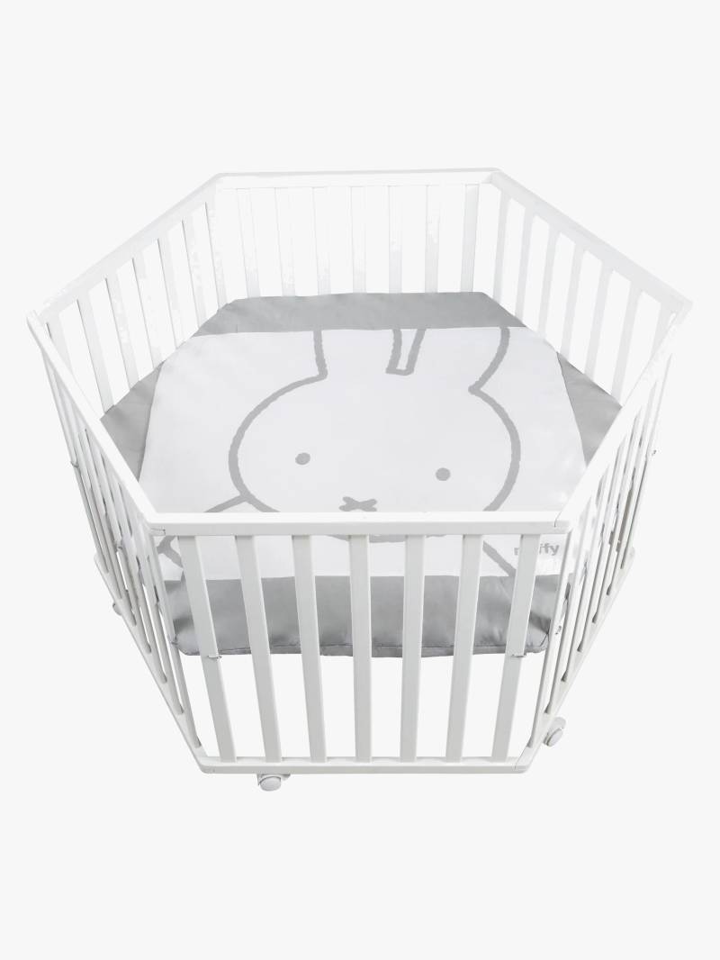 Roba Hexagon Laufgitter mit Rädern, Miffy White von Roba