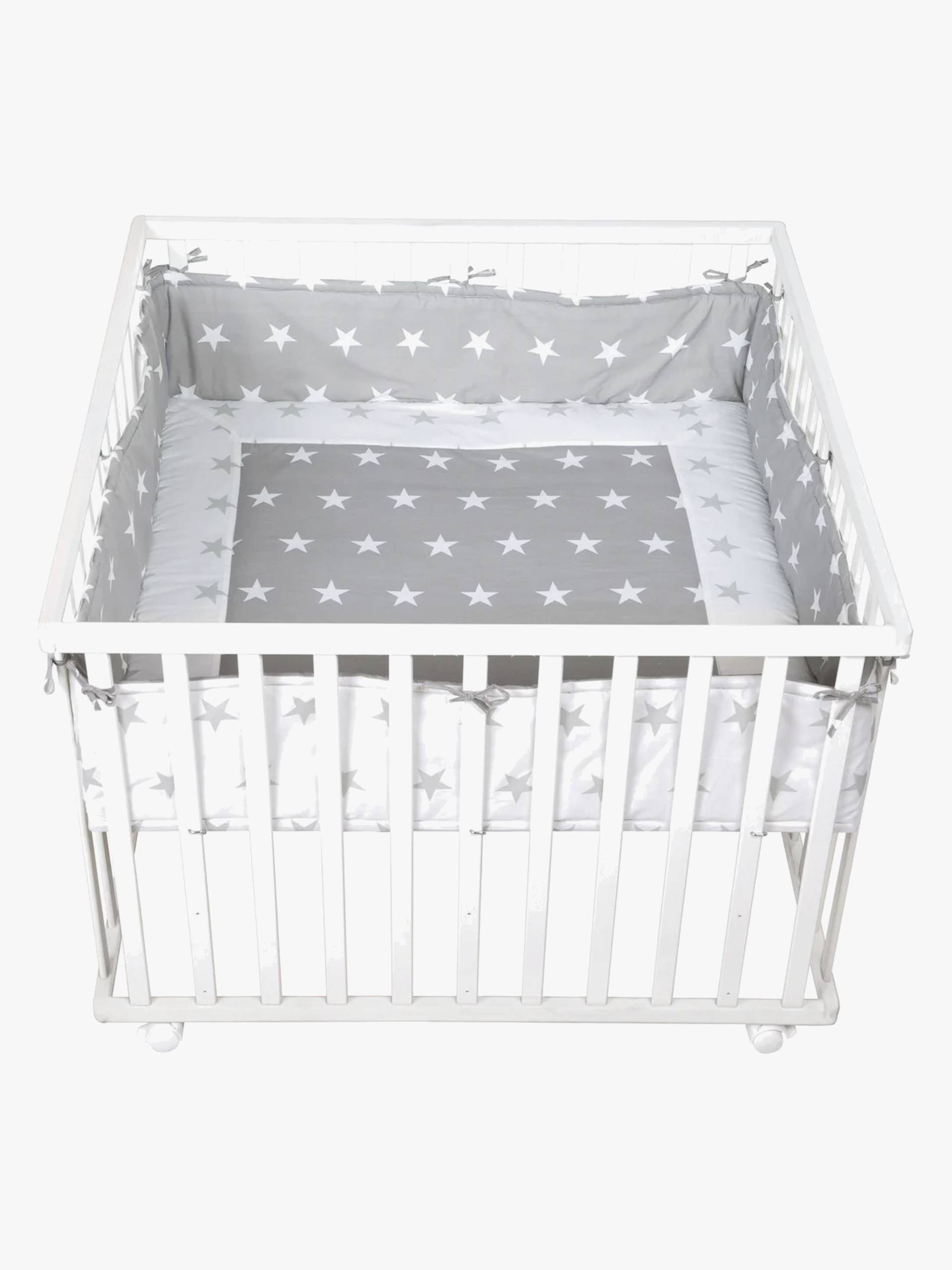 Roba Laufgitter mit Rädern, Little Stars White von Roba