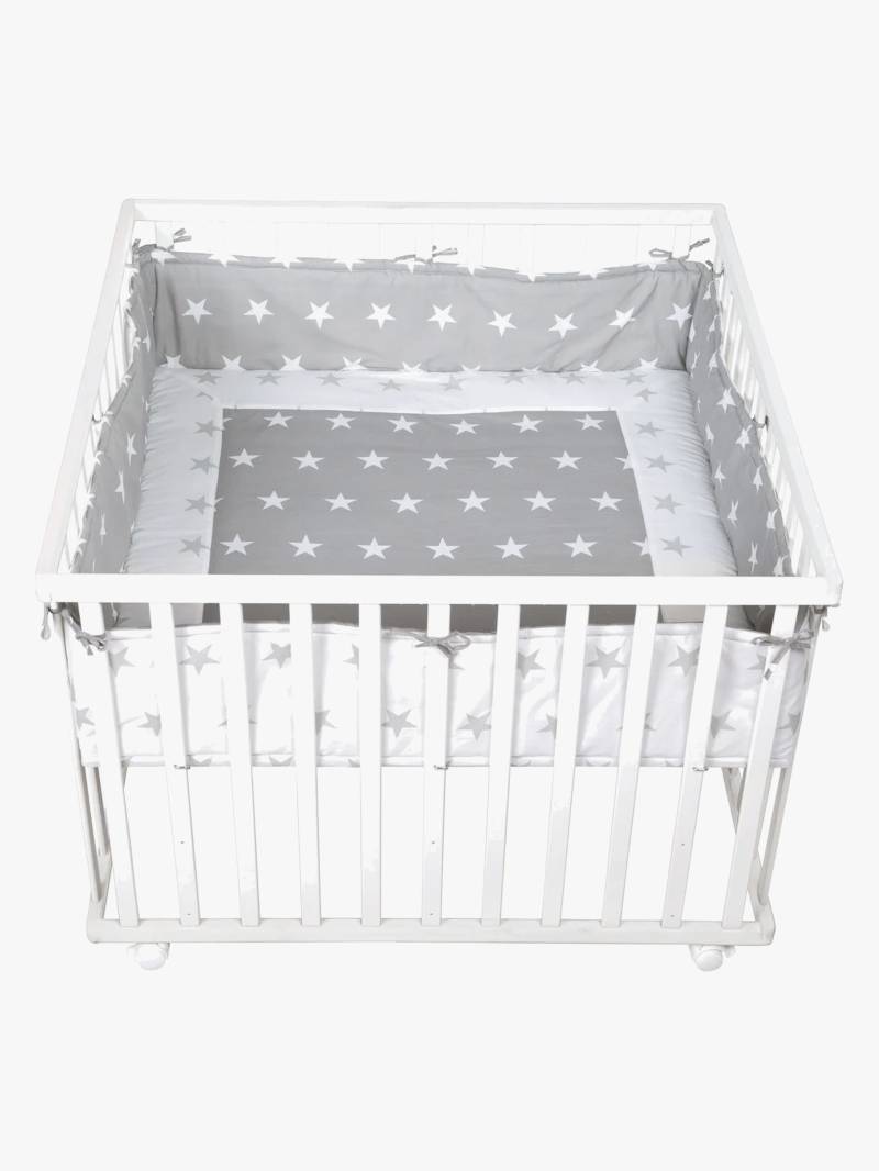 Roba Laufgitter mit Rädern, Little Stars White von Roba