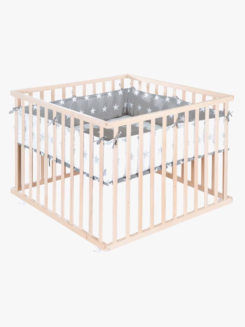 Roba Laufgitter mit Rädern, Little Stars Wood von Roba