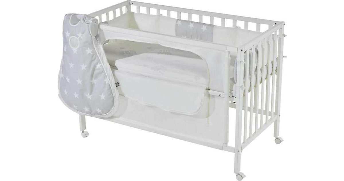 Room Bed 60 x 120 cm Sterne grau weiß von roba