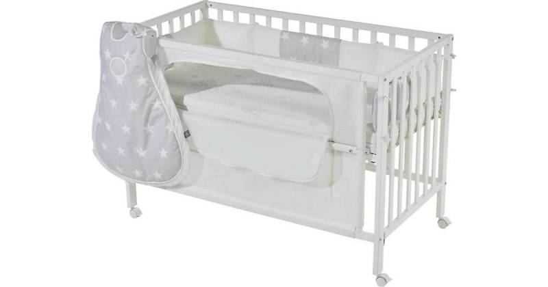 Room Bed 60 x 120 cm Sterne grau weiß von roba