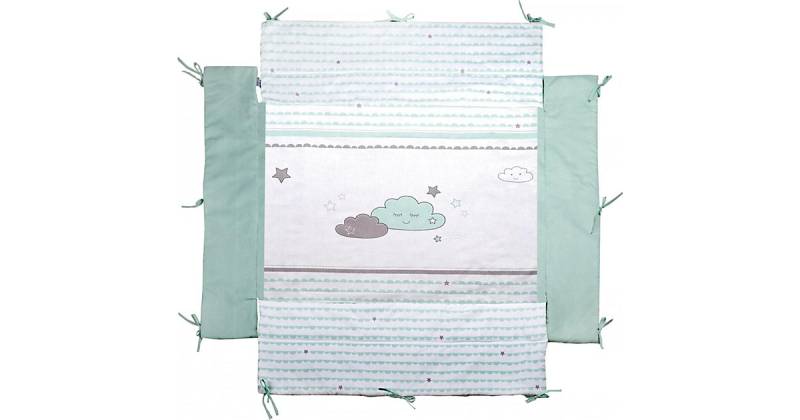 Universal-Laufgittereinlage Happy Cloud mint, Laufstalleinlage Laufgitter 75 x 100 bis 100 x 100 cm  Kinder von roba