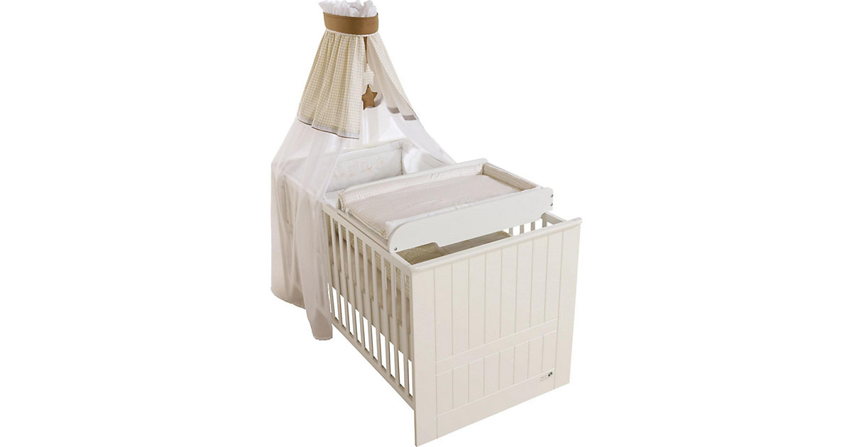 Wickelplatte Vichy beige weiß beige/weiß von roba