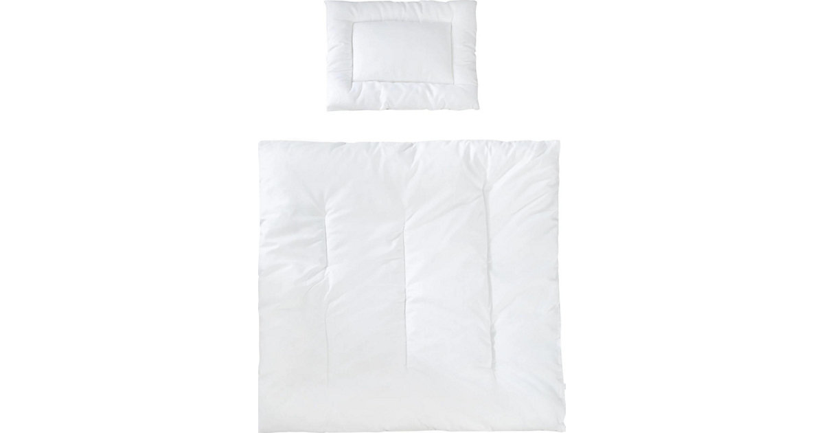 Wiegen-Bettset - Decke 80x80 cm + Kissen 40x35 cm weiß Wiegen-Bettset - Decke 80x80 cm + Kissen 40x35 cm weiß von roba