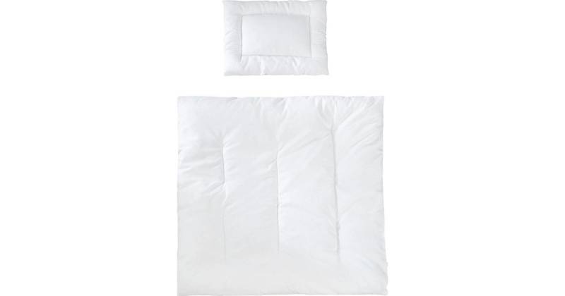 Wiegen-Bettset - Decke 80x80 cm + Kissen 40x35 cm weiß von roba