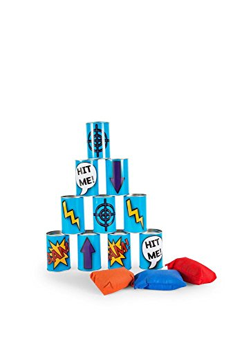 BS Toys Dosenwerfen Kinder - Spielzeug für Draußen - Outdoor Spielzeug ab 3 jahre - Wurfspiel für Kinder - Kinderspiele mit 10 Blau Blechdosen und 3 Wurfsäcke - Einheitsgröße BS Toys Dosenwerfen Kinder - Spielzeug für Draußen - Outdoor Spielzeug ab 3 jahre - Wurfspiel für Kinder - Kinderspiele mit 10 Blau Blechdosen und 3 Wurfsäcke - Einheitsgröße von Robbie Toys