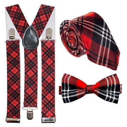 Robert Brennt Nacht Schottischer Tartan Hosenträger, Krawatte & Fliege Satz von Robelli