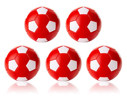 Robertson Kickerball Winspeed 35 mm 5er Set rot-weiß, farbecht, Abriebfest und langlebig, für Tischfußball und Tischkicker von Robertson