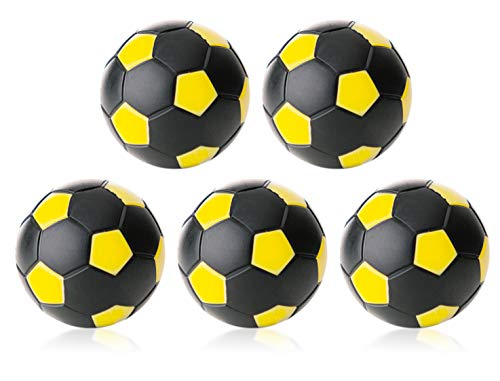 Robertson Kickerball Winspeed 35 mm 5er Set schwarz-gelb, farbecht, Abriebfest und langlebig, für Tischfußball und Tischkicker von Robertson