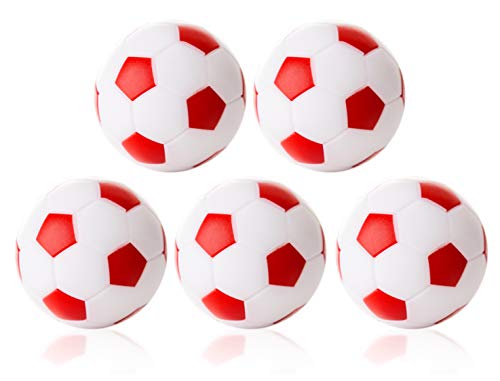 Robertson Kickerball Winspeed 35 mm 5er Set weiß-rot, farbecht, Abriebfest und langlebig, für Tischfußball und Tischkicker von Robertson