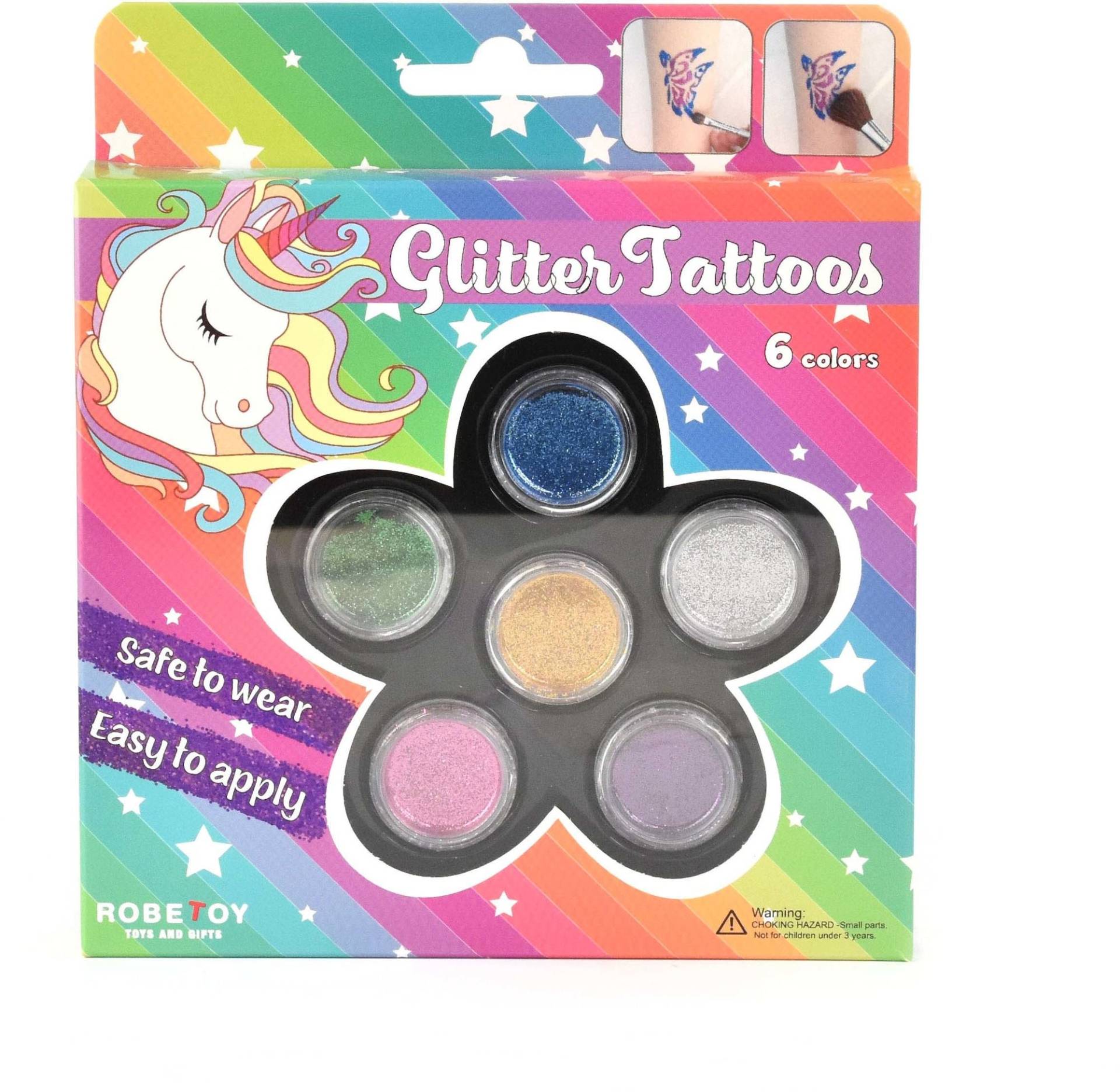 Robetoy Tattoo-Set mit Glitzer Robetoy Tattoo-Set mit Glitzer von Robetoy