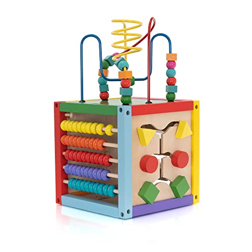Robincool Montessori Lernspielzeug aus Holz, Eco Newton Labyrinth, 20 x 20 x 36 cm, mit mehrfarbigem Abakus von Robincool