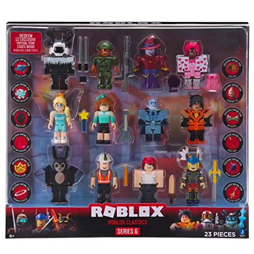 Roblox Action-Kollektion – Serie 6 Figuren 12 Stück (Roblox Classics) (enthält 12 exklusive virtuelle Gegenstände) von Roblox