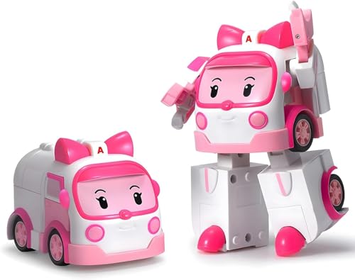 Silverlit ROBOCAR Poli 54210 Figur Amber by, verwandelbare Figur, Roboter oder Auto, 10 cm, rosa, ab 3 Jahren von Robocar Poli