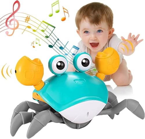 Robokids Wiederaufladbares Krabbel-Krabbe Babyspielzeug - Lautstärke einstellbar | Sensorisches Babyspielzeug für 6-12 Monate - Geschenke für 1-4 jährige Mädchen und Jungen mit LED-Licht und Musik von Robokids