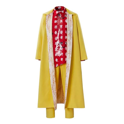 RocailleCos Back to the Future Dr. Emmett Brown Cosplay Kostüm Herren Doc Brown Outfits Anzug Erwachsene Halloween Outfit (Gelb, XXL) von RocailleCos