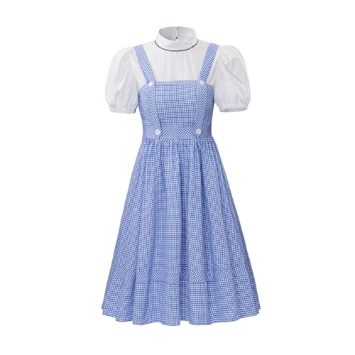 RocailleCos Movie Dorothy Cosplay-Kostüm für Damen, Dorothy, blau, kariert, Anzug, Märchenkleid, Erwachsenen-Halloween-Outfit (blau, XXXL) von RocailleCos
