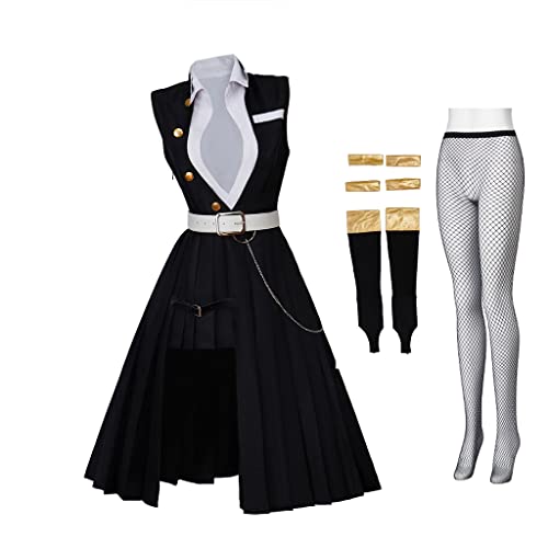 RocailleCos Uzui Tengen Cosplay Kleid Kostüm Uniform Halloween Anzug für Frauen Mädchen (M, Schwarz) von RocailleCos
