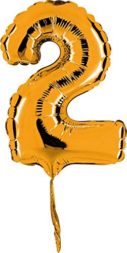 Globo Numero 2 de 18cm Oro - Foil Poliamida - G07022G von Rocca Fun Factory