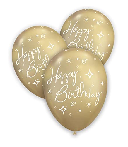 Pall. Titanio 12 Oro 101 st. Bianca Globo Happy Birthday von Rocca Fun Factory