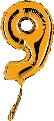Palloncini Rocca Fun Factory numero 9 oro microshape 7 - 18cm. 5pz Palloncini Rocca Fun Factory numero 9 oro microshape 7 - 18cm. 5pz von Rocca Fun Factory