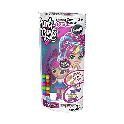 Rocco Giocattoli - Curli Girls Single Puppe, 82082: Puppe mit patentiertem Haar-Material, 9 Styling-Zubehör, ab 3 Jahren von Rocco Giocattoli