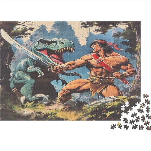 1000 Pieces Puzzles for Adults Teenagers Dinosaurier and Warrior DIY Kühle Puzzle Cardboard Puzzle Game, Colourful Puzzle for Adults von Rochile