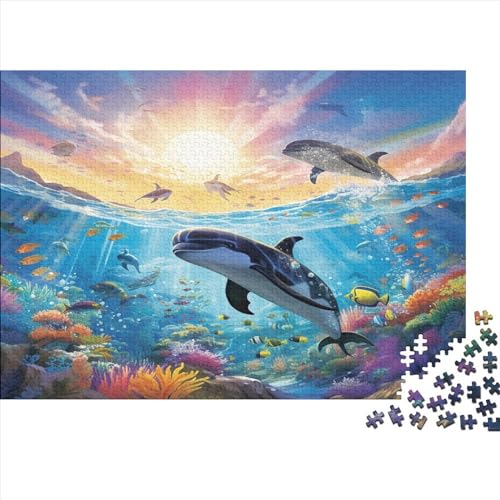 1000 Pieces Puzzles for Adults Teenagers Meeresboden EIN Fischschwarm DIY Tier Puzzle Puzzles Für Erwachsene Klassische Puzzles Colourful Puzzle for Adults von Rochile
