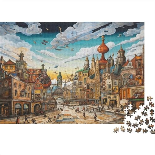 1000 Pieces Puzzles for Adults Teenagers Städte DIY Karikatur Puzzle Cardboard Puzzle Game, Colourful Puzzle for Adults von Rochile