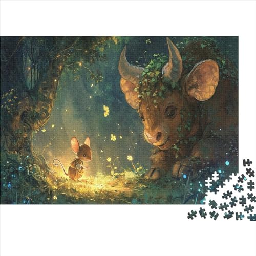 Puzzle 1000 Pieces, Adult Puzzle, Maus und Kuh DIY Tier Puzzle Stress Relieve Family Puzzle Game Children EduKatzeional Game Toy Gift von Rochile