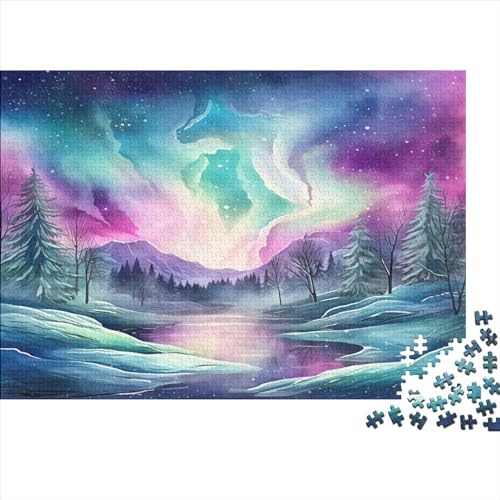 Puzzle 1000 Pieces, Adult Puzzle, Nordlichter in Norwegen DIY Landschaften Puzzle Cardboard Puzzle Game, Children EduKatzeional Game Toy Gift von Rochile