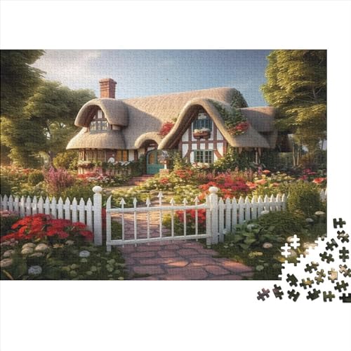 Puzzle 1000 Pieces, Adult Puzzle, Rustikales Landhaus DIY Landschaften Puzzle Puzzles Für Erwachsene Klassische Puzzles Colourful Puzzle for Adults von Rochile