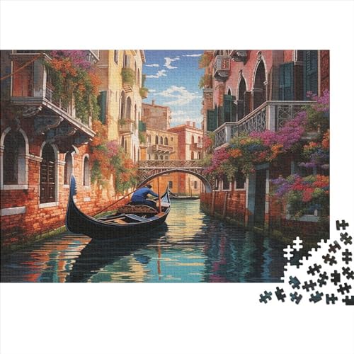 Puzzle 1000 Pieces, Adult Puzzle, Stadt am Fluss DIY Landschaften Puzzle Puzzles Für Erwachsene Klassische Puzzles Schweres Lernspielzeug Erwachsene Kinder 1000 Stück von Rochile