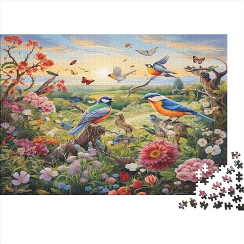 Puzzle 1000 Pieces, Adult Puzzle, Vögel und Blumen DIY Landschaften Puzzle Stress Relieve Family Puzzle Game Children EduKatzeional Game Toy Gift von Rochile