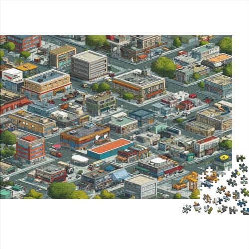 Puzzle 1000 Stück Erwachsene Städte DIY Karikatur Puzzle Cardboard Puzzle Game, Schweres Lernspielzeug Erwachsene Kinder 1000 Stück von Rochile