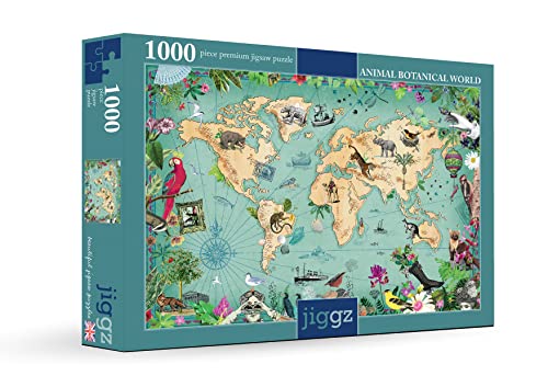 1000 Teile Weltkarte Premium Puzzle – jedes Stück ist einzigartig – Herausforderndes Familienspiel für Erwachsene – Vögel, Heißluftballon, Reisen von Rochli