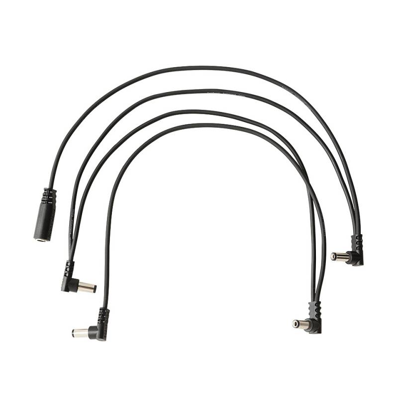 RockCable RBO CAB POWER DC4 A Flat Daisy Chain Cable 4 Outputs Angled von RockCable