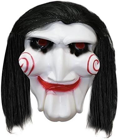 Billy Halloween Maske mit Haaren - Unisex Jigsaw Maske für Horrorpartys von RockParty