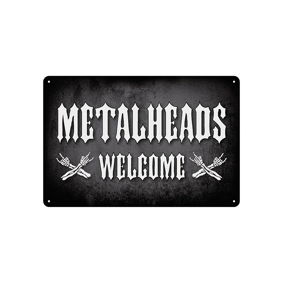 Rockbites Tin Sign - Metalheads Welcome Dekoschild Rockbites Tin Sign - Metalheads Welcome Dekoschild von Rockbites